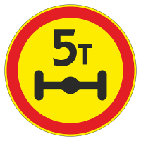 Дорожный знак 3.12 (временный) Ограничение массы, приходящейся на ось транспортного средства