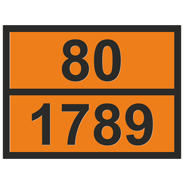 Табличка опасный груз 80-1789 Соляная кислота в Дорожной инфраструктуре