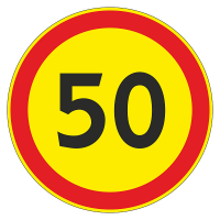 Дорожный знак 3.24 (временный) Ограничение максимальной скорости