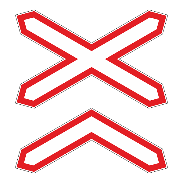 Знак "Берегись поезда" (многопутная железная дорога) в Дорожной инфраструктуре