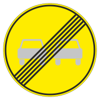 Дорожный знак 3.21 (временный) Конец запрещения обгона
