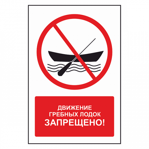Знак "Движение гребных лодок запрещено" в Дорожной инфраструктуре